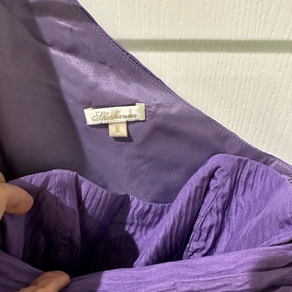 Shoshanna Lavender One Shoulder Silk Dress - Picture 5 of 13